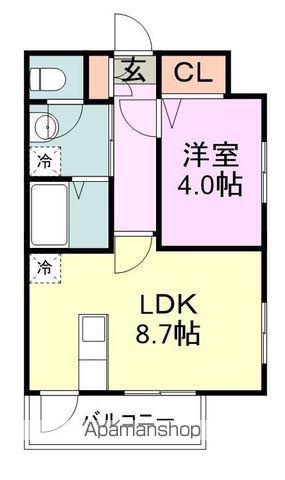 リアンシエルブルーJR香椎(1LDK/10階)の間取り写真