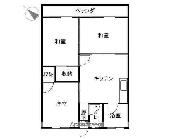 サンハイツ(3DK/2階)の間取り写真