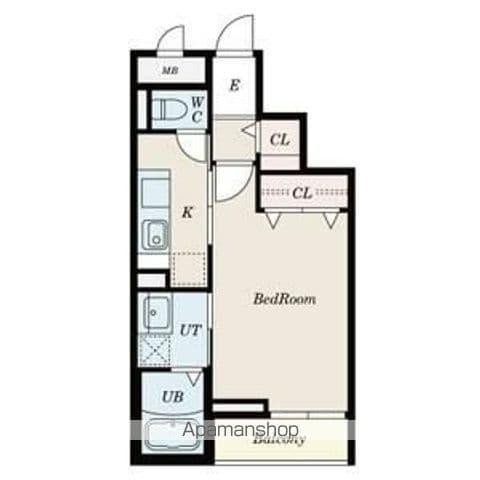 ル シエル Ⅰ(1K/4階)の間取り写真