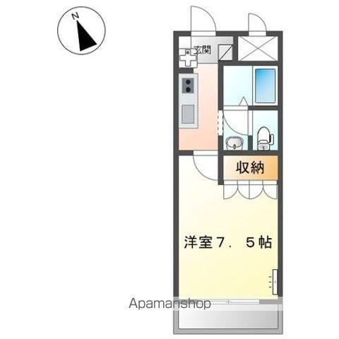 サンハイツオクヤマ2(1K/2階)の間取り写真