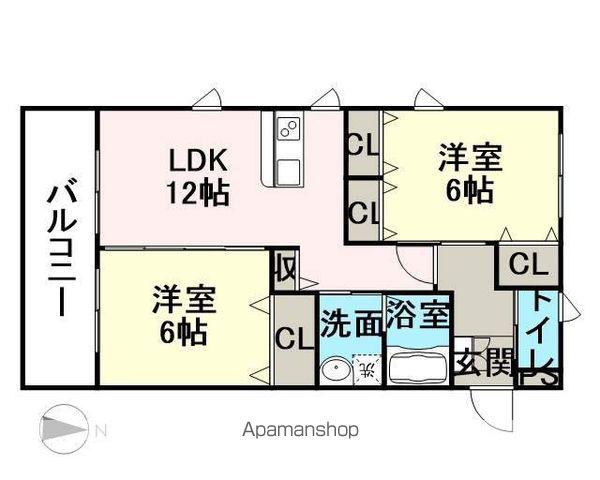 アールコンシエル(2LDK/1階)の間取り写真