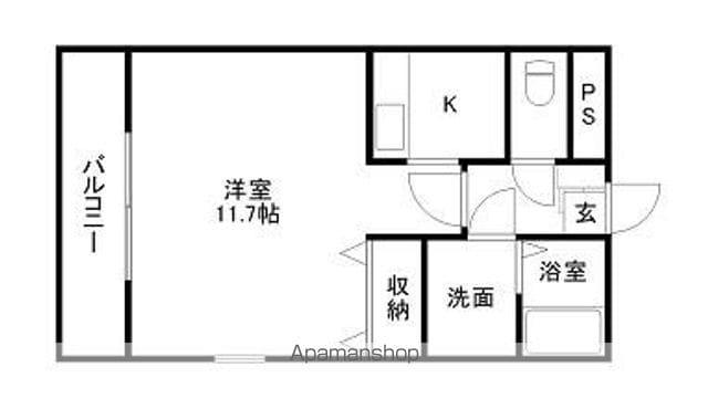 ロワールA(1K/1階)の間取り写真
