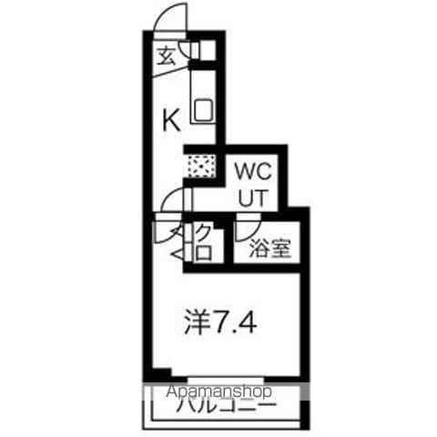 スパシエ スタイル 練馬春日町(1K/1階)の間取り写真