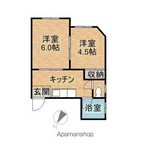 山本ビル(2K/3階)の間取り写真