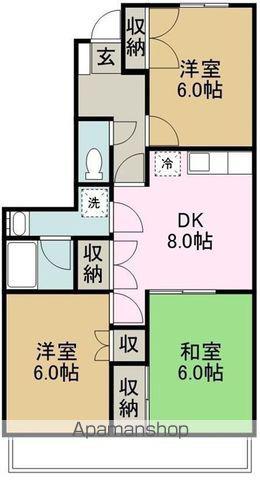 ハイツ麹屋 Ⅰ(3LDK/2階)の間取り写真