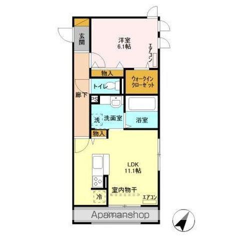 アユメノ(1LDK/3階)の間取り写真