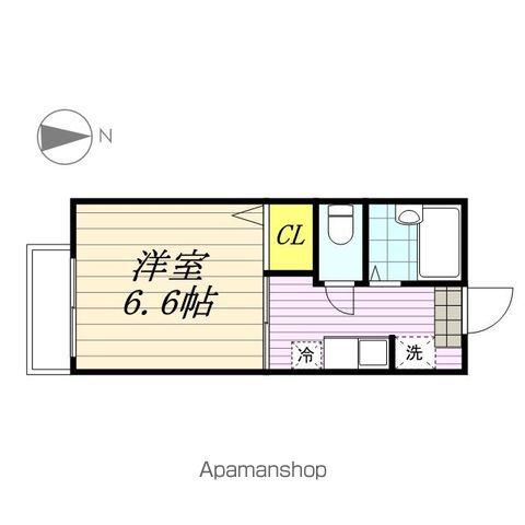 グランドール21B(1K/2階)の間取り写真
