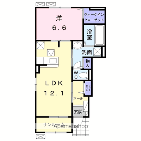 プレインカーサ Ⅵ(1LDK/1階)の間取り写真