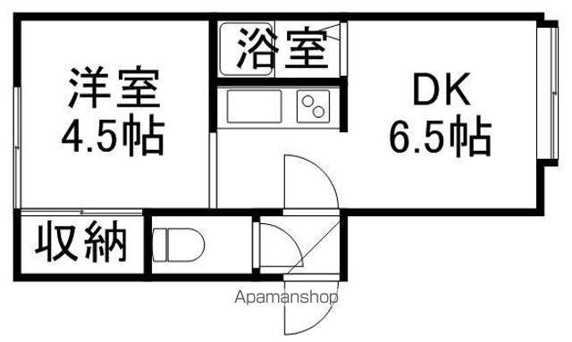 五つ星パレス(1DK/2階)の間取り写真