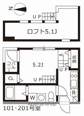 サダルスウド(1K/1階)の間取り写真