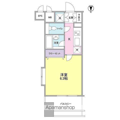 プロスペクト・グラーサ広尾(1K/6階)の間取り写真