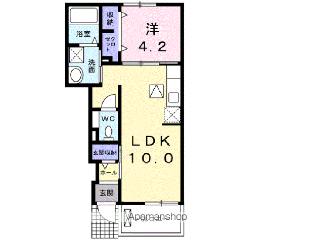 アビタシオン・AYAⅠ(1LDK/1階)の間取り写真