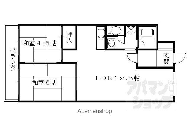 コーポ船越(2LDK/2階)の間取り写真