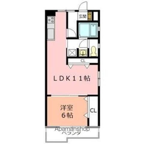 大脇ビル(1LDK/5階)の間取り写真