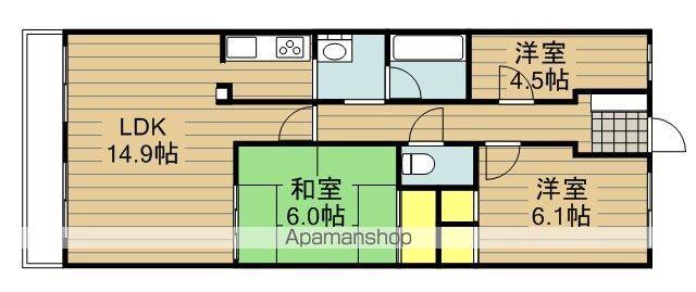 ハイラーク戸田公園(3LDK/7階)の間取り写真
