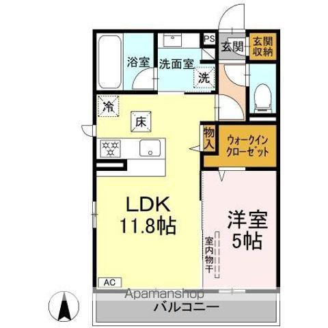 シャルル マリカ(1LDK/1階)の間取り写真