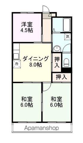 ガーデンハイツ(3DK/4階)の間取り写真