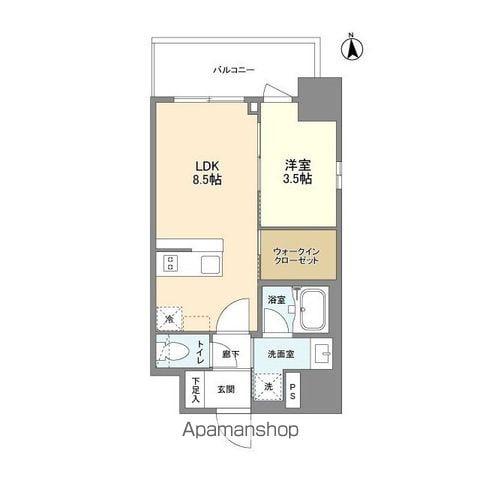 リヴェント難波ウエスト(1LDK/11階)の間取り写真