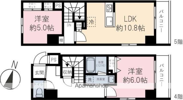 CASA FLAG SHIBUYA(2LDK/5階)の間取り写真