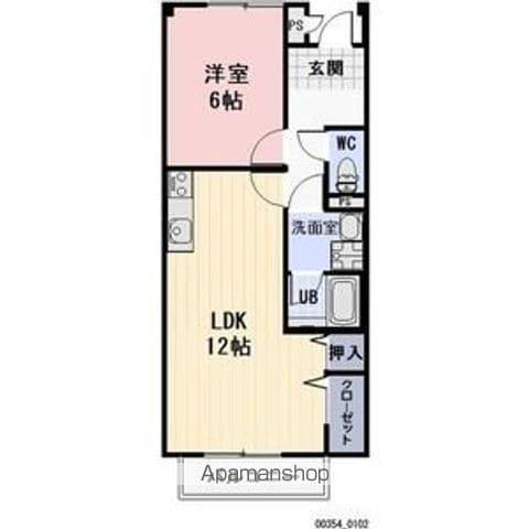 PALACE BLUE SKY A(1LDK/2階)の間取り写真