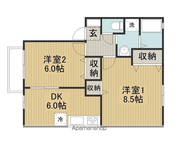 エトワール四賀E棟(2DK/2階)の間取り写真