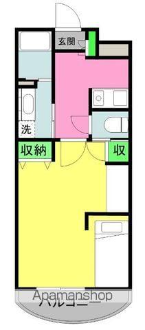 アーバンハイツ横田(1K/3階)の間取り写真