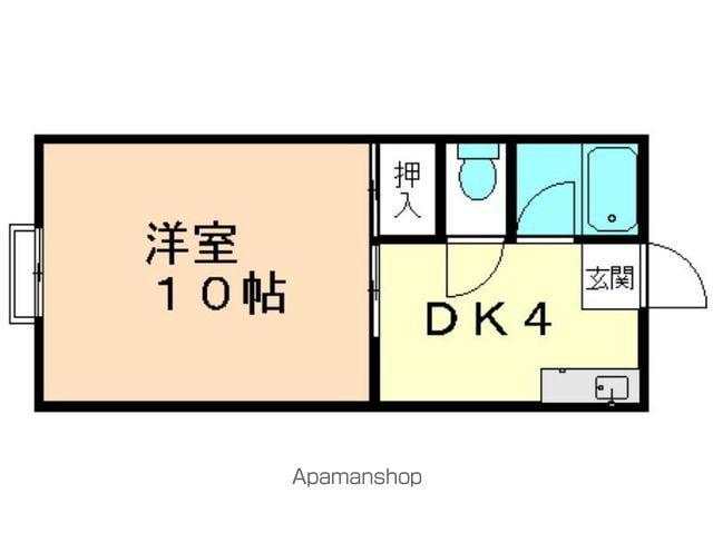 エル・リーナ B棟(1K/2階)の間取り写真