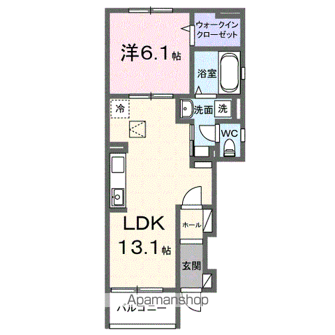 GREENAWAYⅡ(1LDK/1階)の間取り写真