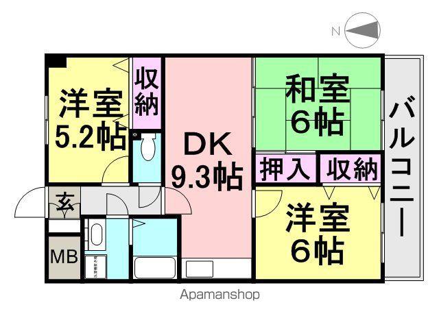 エムピークス塚口南(3LDK/6階)の間取り写真