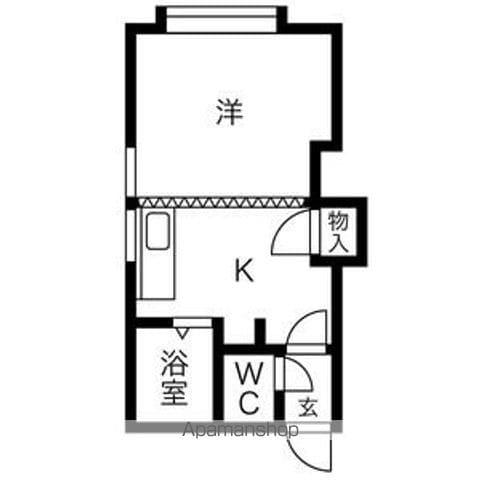 ビバーク平岸(1K/3階)の間取り写真