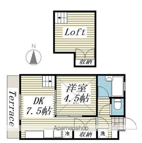 ジュネパレス松戸第21(1DK/1階)の間取り写真