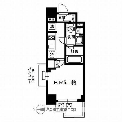 レジディア新宿イースト3(1K/2階)の間取り写真
