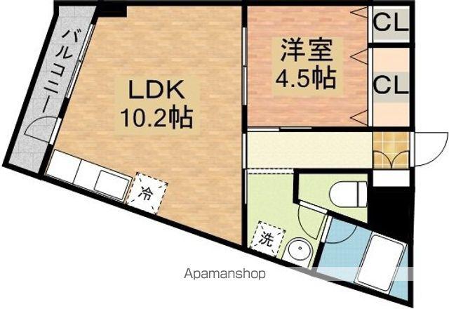 森田ビル(1LDK/4階)の間取り写真