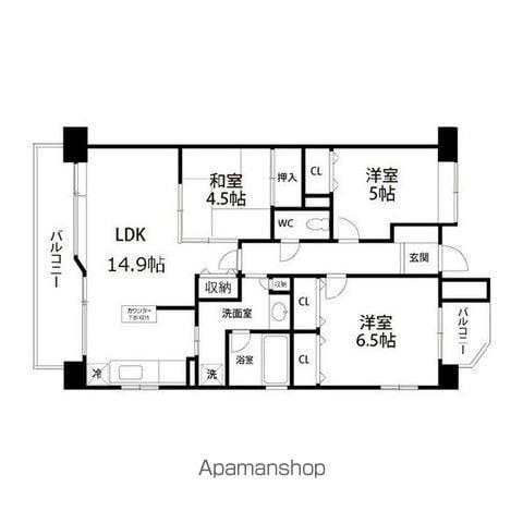 グランシャリオⅡ(3LDK/7階)の間取り写真