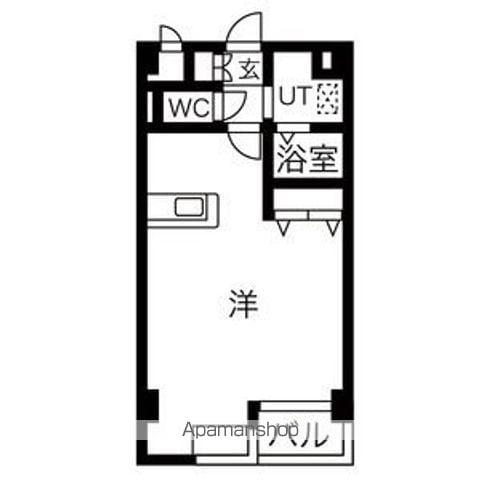 アームズ美術館通II(1K/3階)の間取り写真