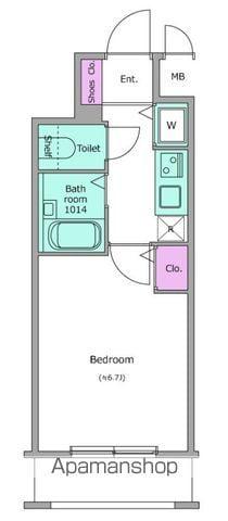 レジディア広尾2(1K/3階)の間取り写真