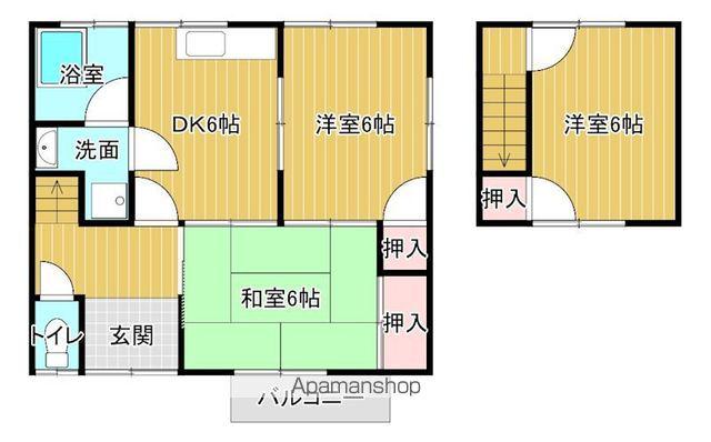 予讃線 市坪駅 徒歩16分 2階建 築43年(3DK)の間取り写真