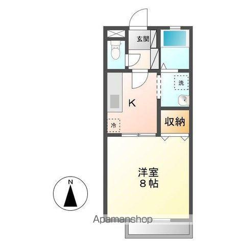 ジュネス三吉(1K/1階)の間取り写真