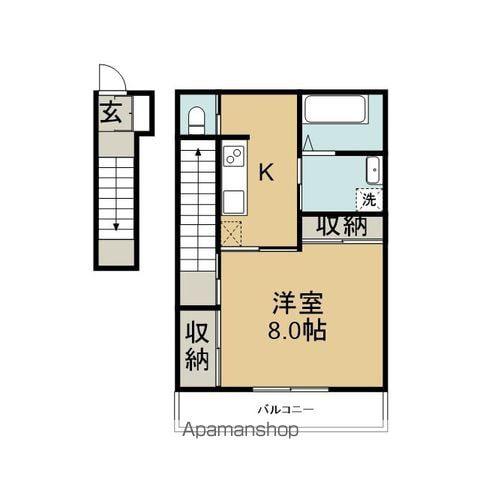 SUNNY PLACE(1K/2階)の間取り写真