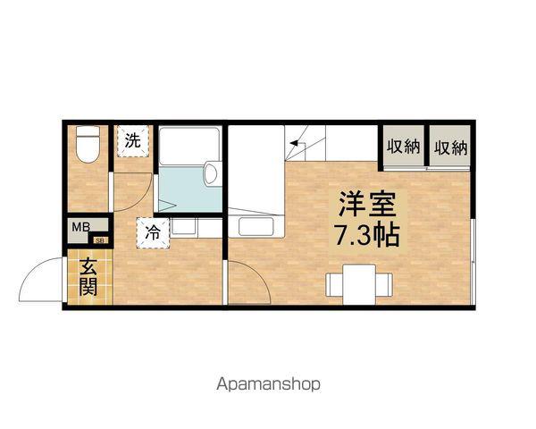 ハイラル聖徳(1K/2階)の間取り写真
