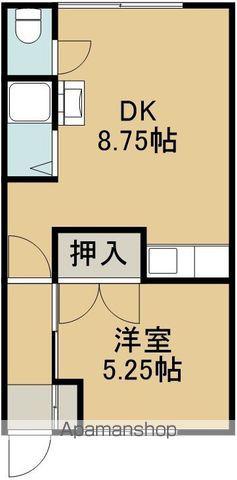 ヤマニハウスⅥ(1DK/2階)の間取り写真