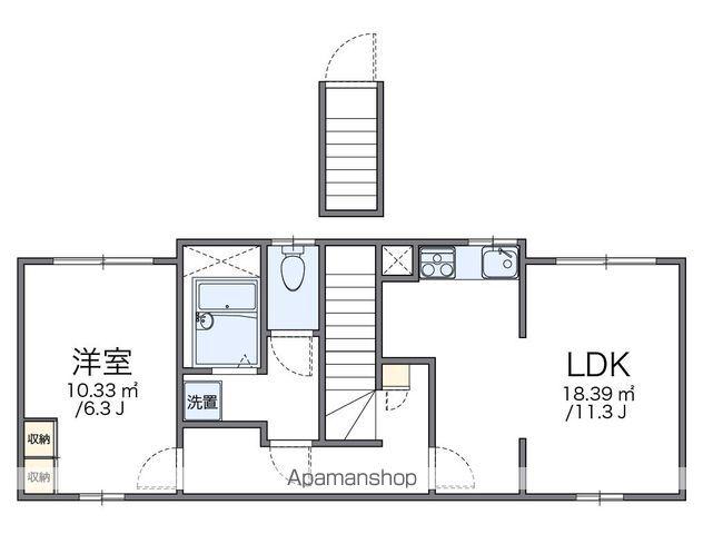 レオパレスイースト浅川(1LDK/2階)の間取り写真