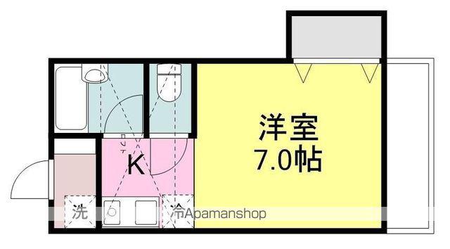 白石ハウス(ワンルーム/2階)の間取り写真