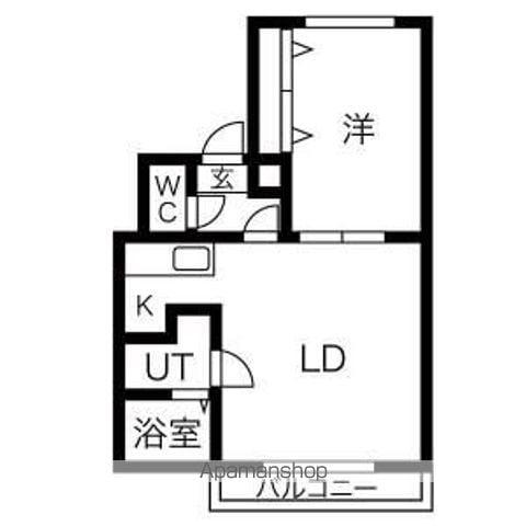 グランデージ新琴似(1LDK/4階)の間取り写真