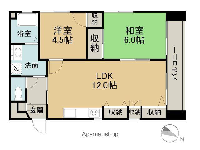 クレスト庚午南(2LDK/4階)の間取り写真