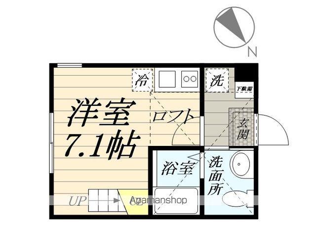 ハーミットクラブハウスシーズン(ワンルーム/1階)の間取り写真