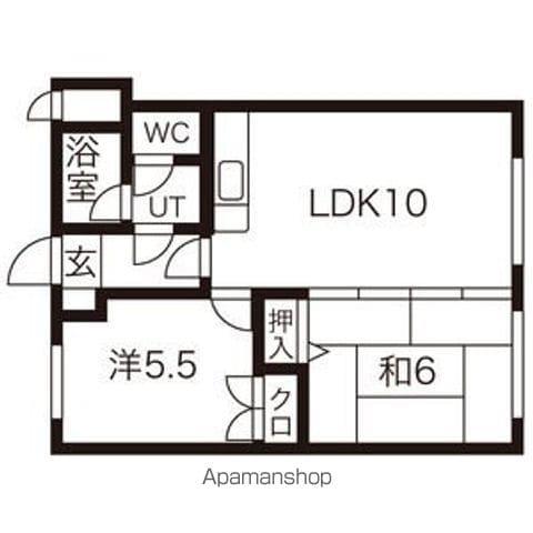 ロイヤルレインボー平岸A棟(2LDK/1階)の間取り写真