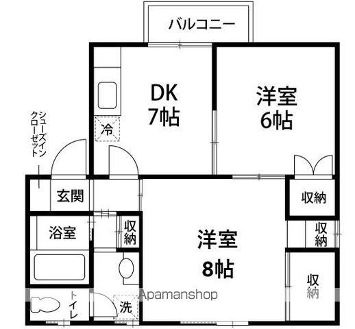 クリオ畝田西(2DK/2階)の間取り写真