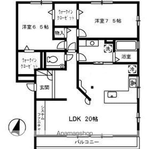 ラグジュアリ松永 A棟(2LDK/2階)の間取り写真