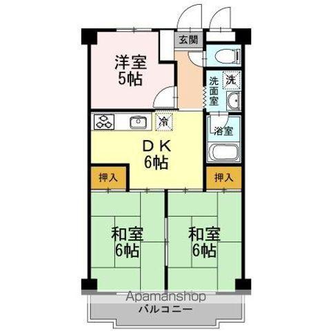 ロイヤルハウス喜多山(3DK/2階)の間取り写真